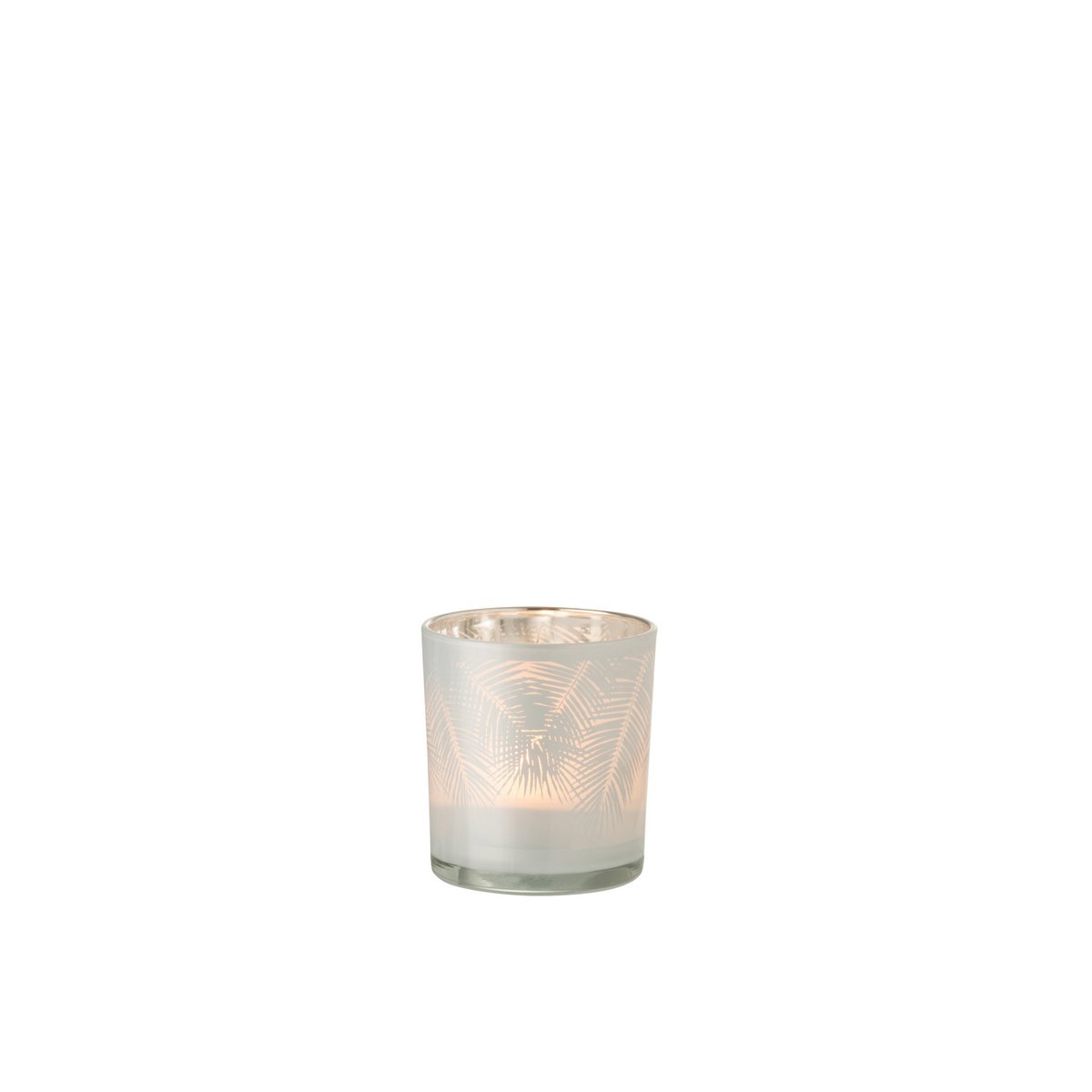 Bougeoir Leaf J-Line, détail du verre blanc