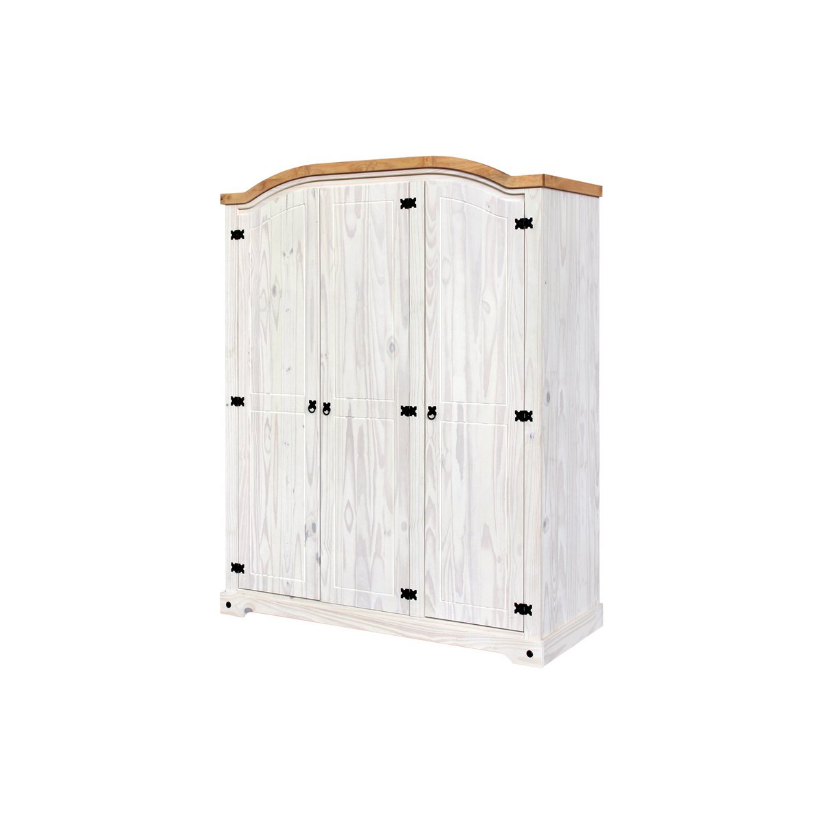 Détail de la plaque de recouvrement incurvée couleur miel de l'armoire