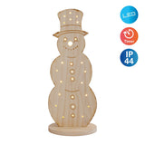 LED WOOD DECOLUM "Snowy" Big, décorations de Noël en bois dans la nature, avec des LED fermement intégrées, pour la zone extérieure