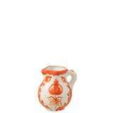 Jar Grenade J-Line en céramique blanc et orange, vue de face
