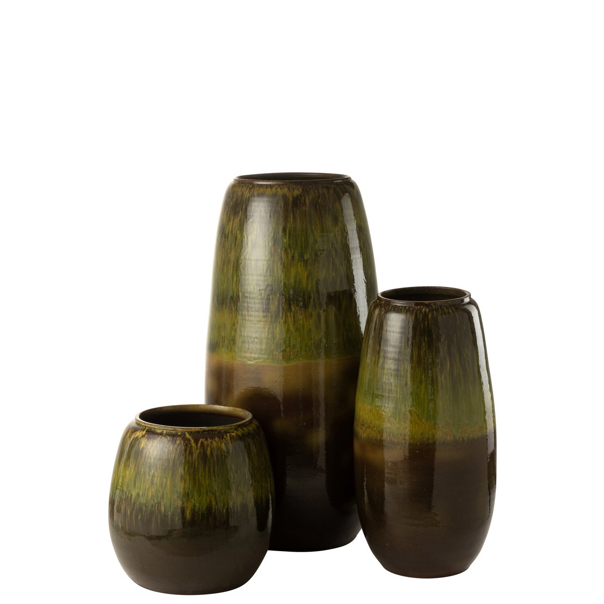 Vase en céramique vert J-Line de 89 cm avec finition élégante