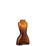 Vase Corps en Verre Marron - Petit et élégant, 24,5 cm de hauteur