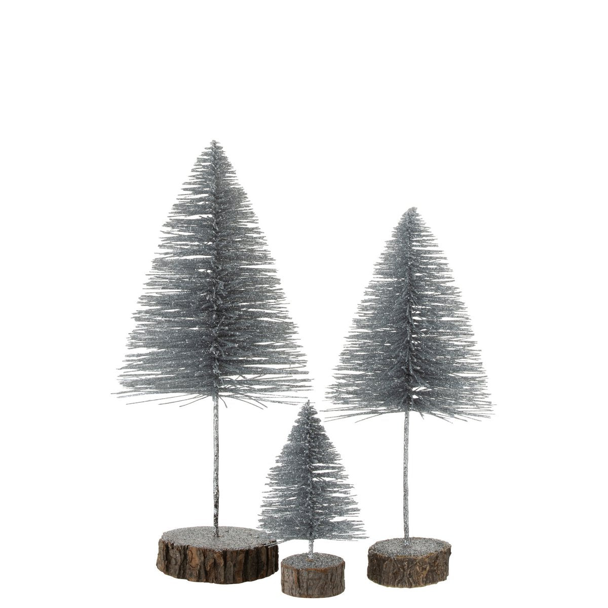 Sapin de Noël J-Line argenté, gros plan sur la texture et la couleur