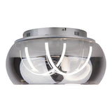 Plafond LED "Malou" Ø 45 cm, 23,5 cm de haut, en métal, verre fumé, LED intégrée, blanc chaud