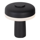 «PilU" de la tablette sans fil, 16,5 cm de haut, au-dessus de Ø de 15 cm, métal en noir, plastique blanc, LED intégrée, 280 lumens, dimmable par capteur tactile, blanc chaud blanc
