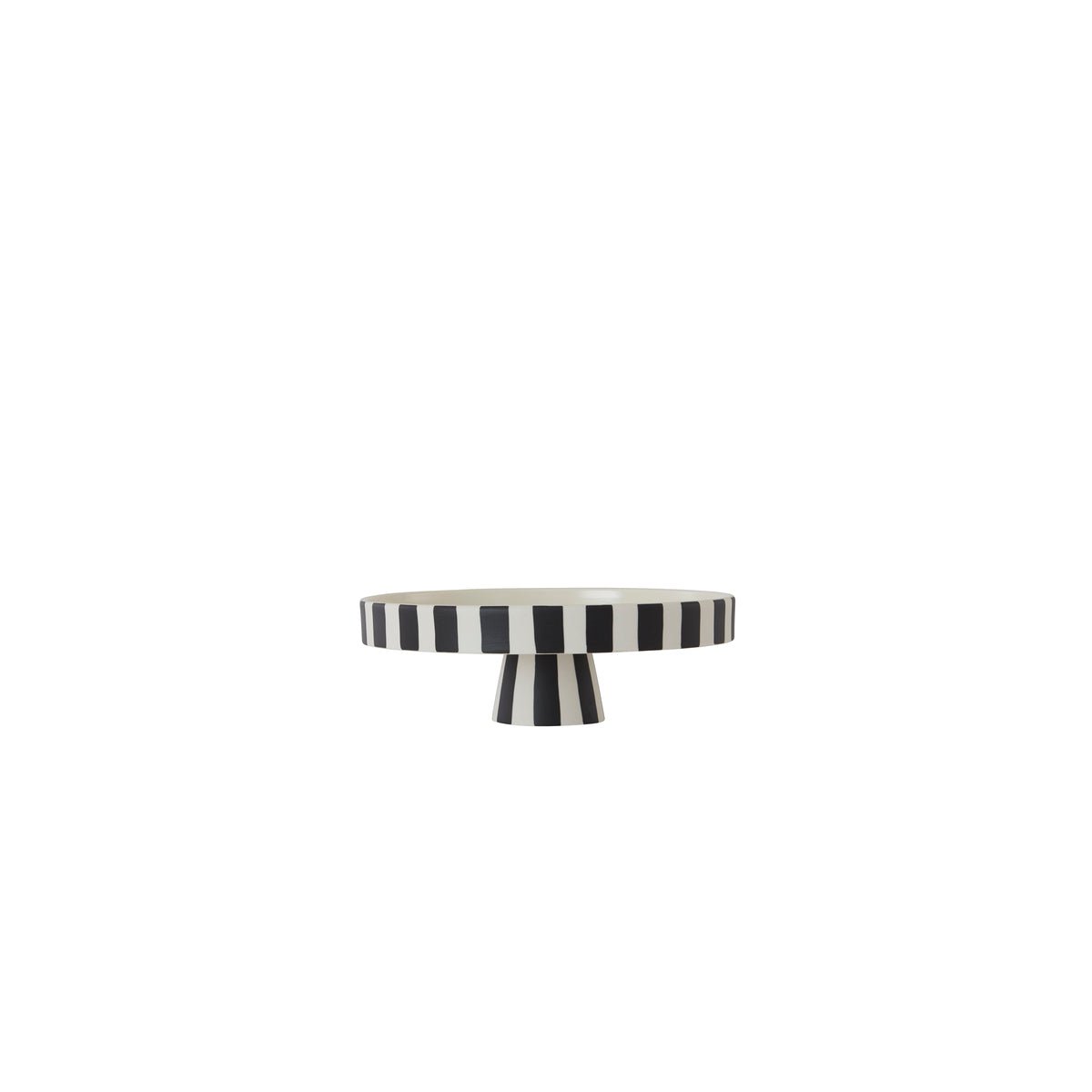 Plateau Toppu Grand en céramique noir et blanc, design graphique élégant