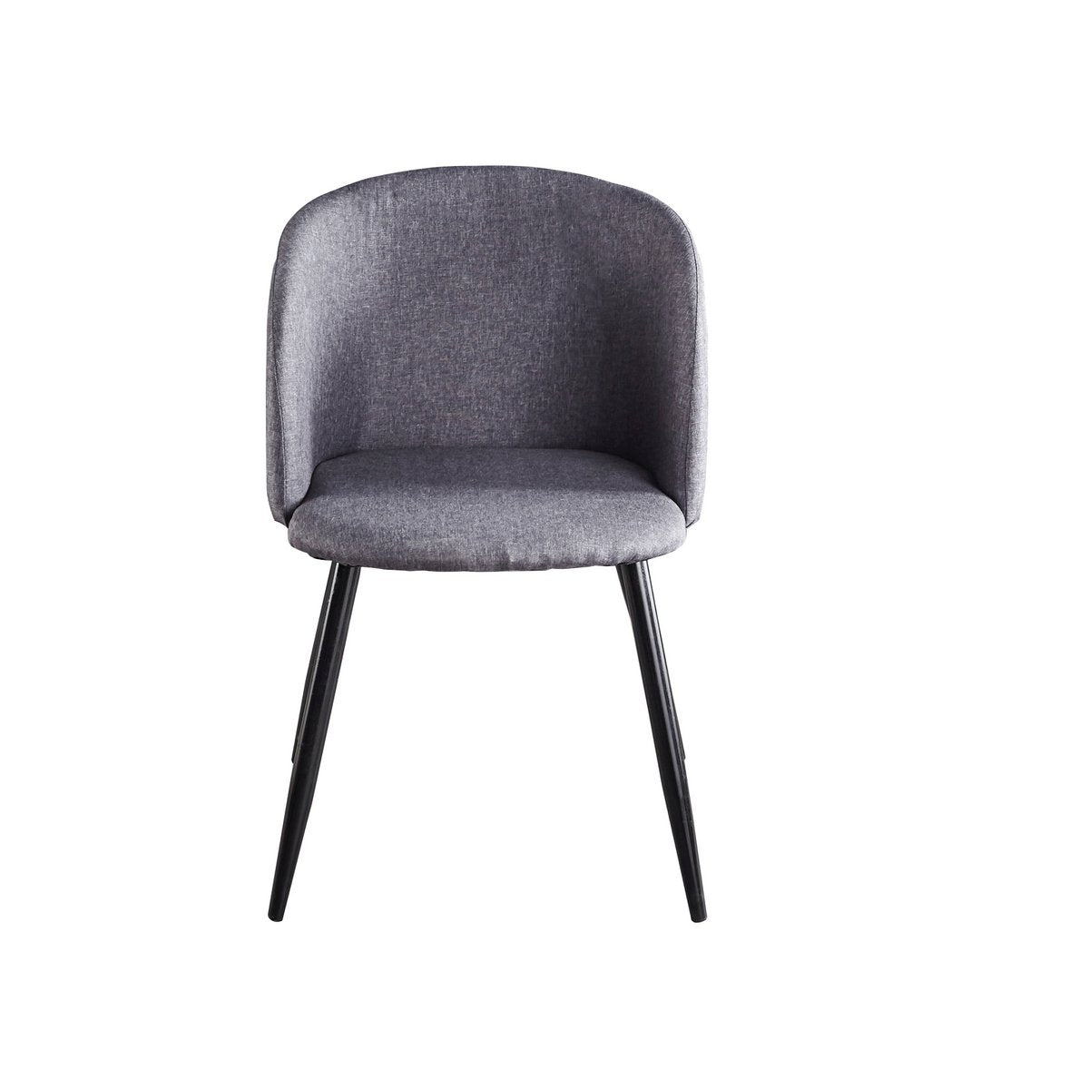 Fauteuil moderne en textile et acier, vue de face