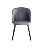 Fauteuil moderne en textile et acier, vue de face