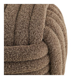 Détail du tissu en polyester du Pouf Napier marron