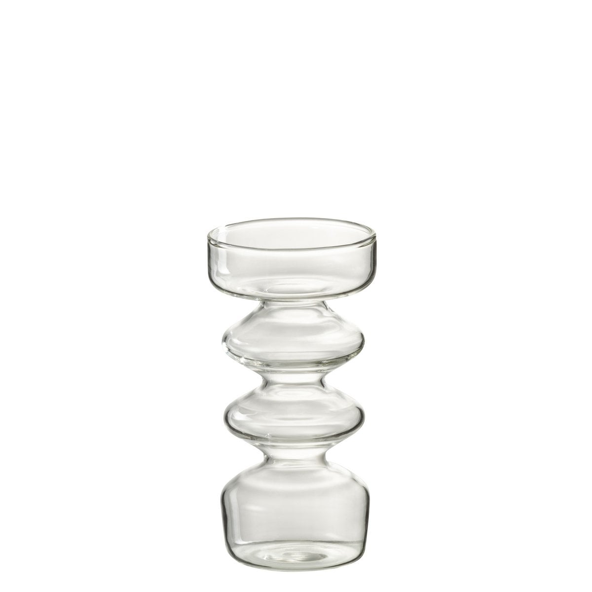 Vase Luna en verre transparent, design moderne et épuré, 14 cm de hauteur