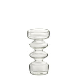 Vase Luna en verre transparent, design moderne et épuré, 14 cm de hauteur