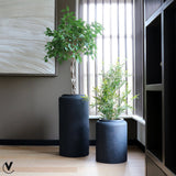 Cache-pot en polyester noir Horsens Rough