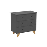 Vue de côté de la commode Moebilia, design moderne et épuré