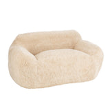Canapé Shearl J-Line en polyester crème, vue de face