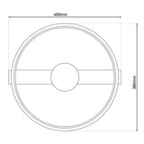 Plafond LED "CIMO" en métal noir et plastique, 40 cm de long, dimmable par interrupteur mural