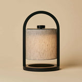 Lampe rechargeable en bois noir et gris River