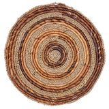 Set de table (Ensemble de 4 ou 6) MATARAM | Set de table rond Boho en fibre de bananier et jonc de mer 38 cm