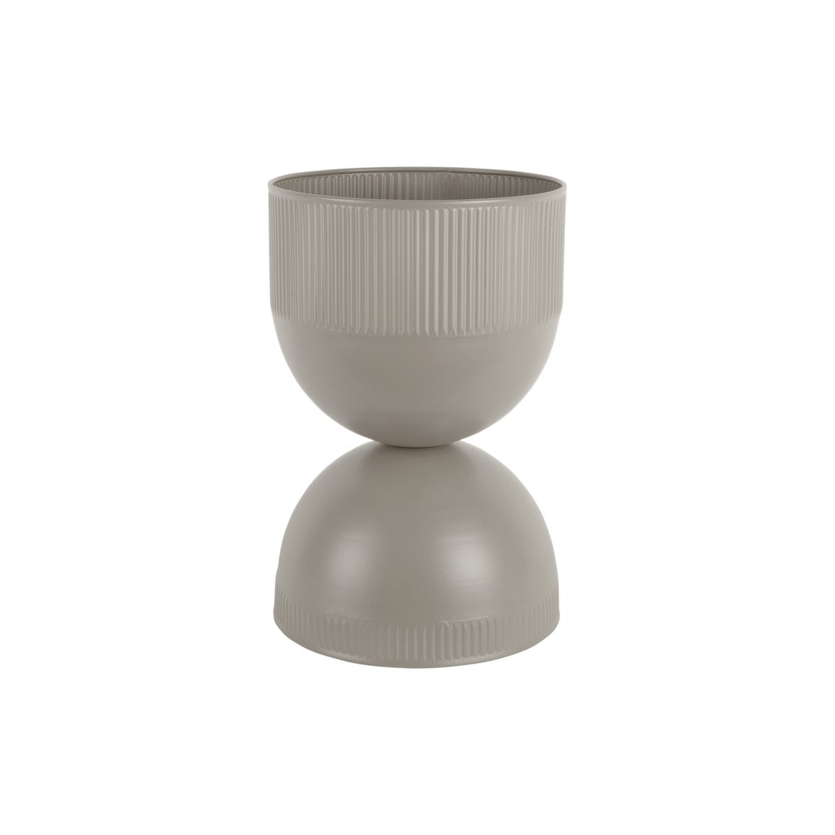 Pot de fleurs Tonar moyen en métal gris, design réversible