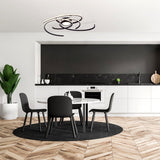 Plafond LED "Radon" en noir, en métal et en plastique, avec des LEDS fermement construites Ø 57 cm