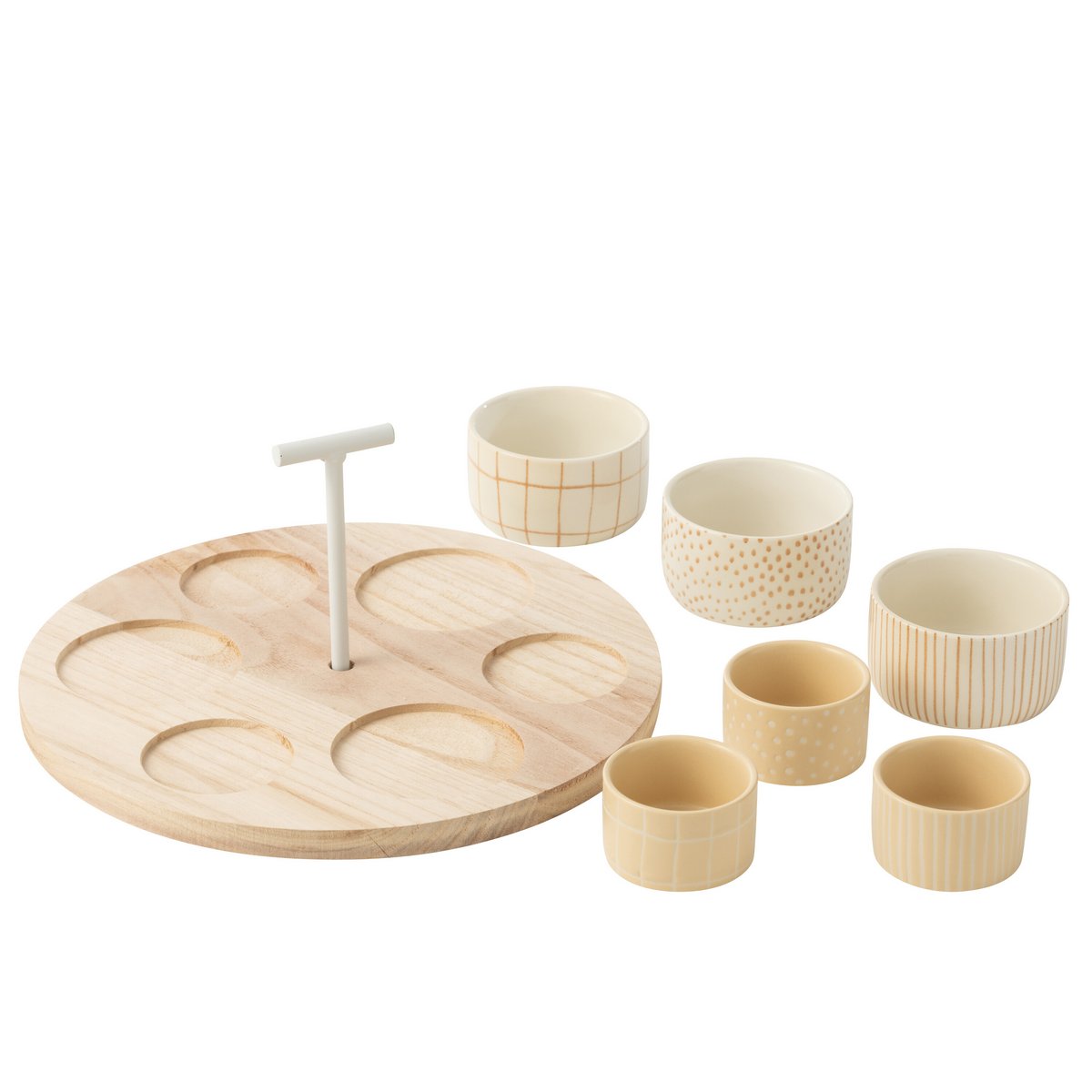 J-Line Tapasservies 6 sets avec bol en bambou - vue d'ensemble