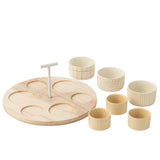 J-Line Tapasservies 6 sets avec bol en bambou - vue d'ensemble