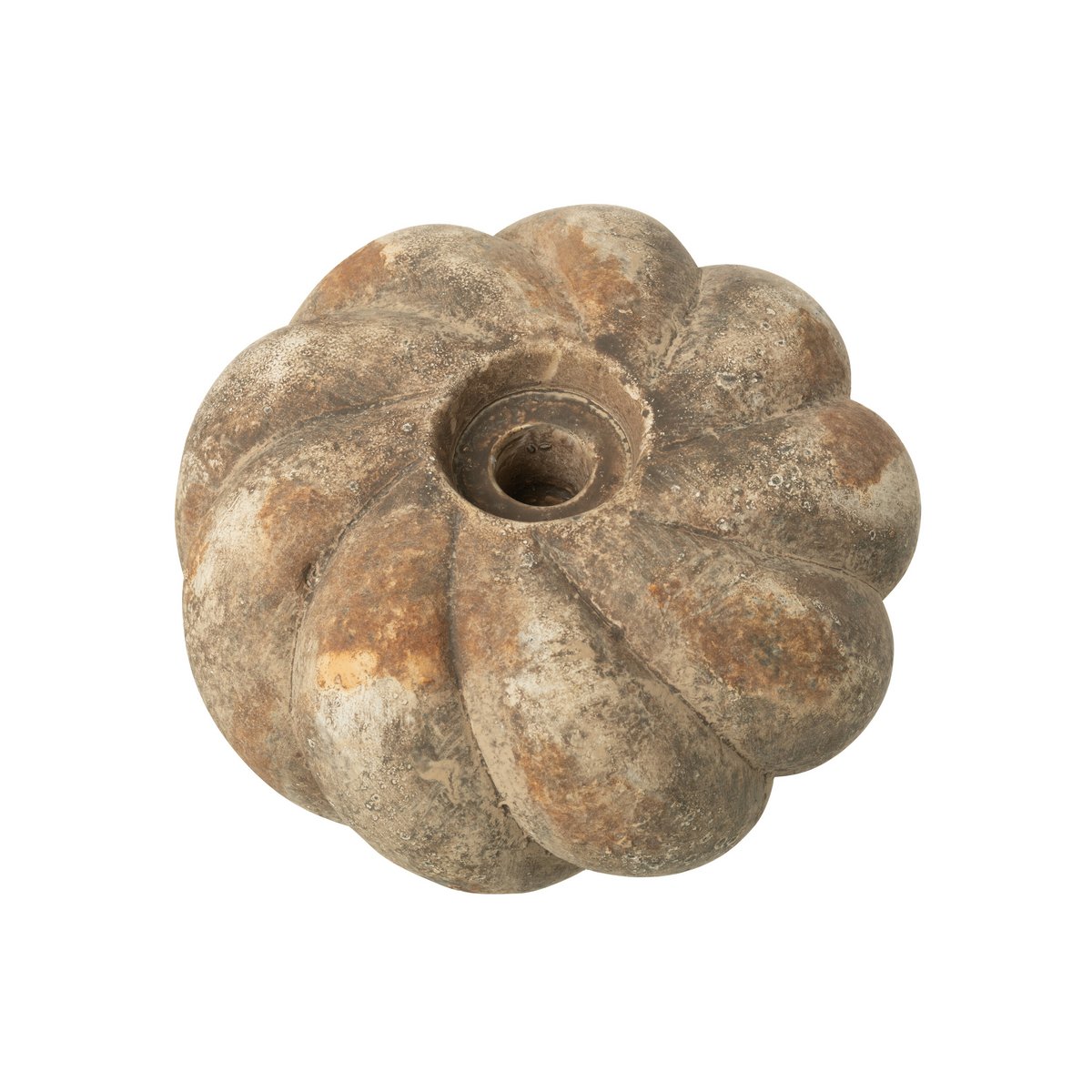 Bougeoir J-Line en céramique taupe - ambiance sur table
