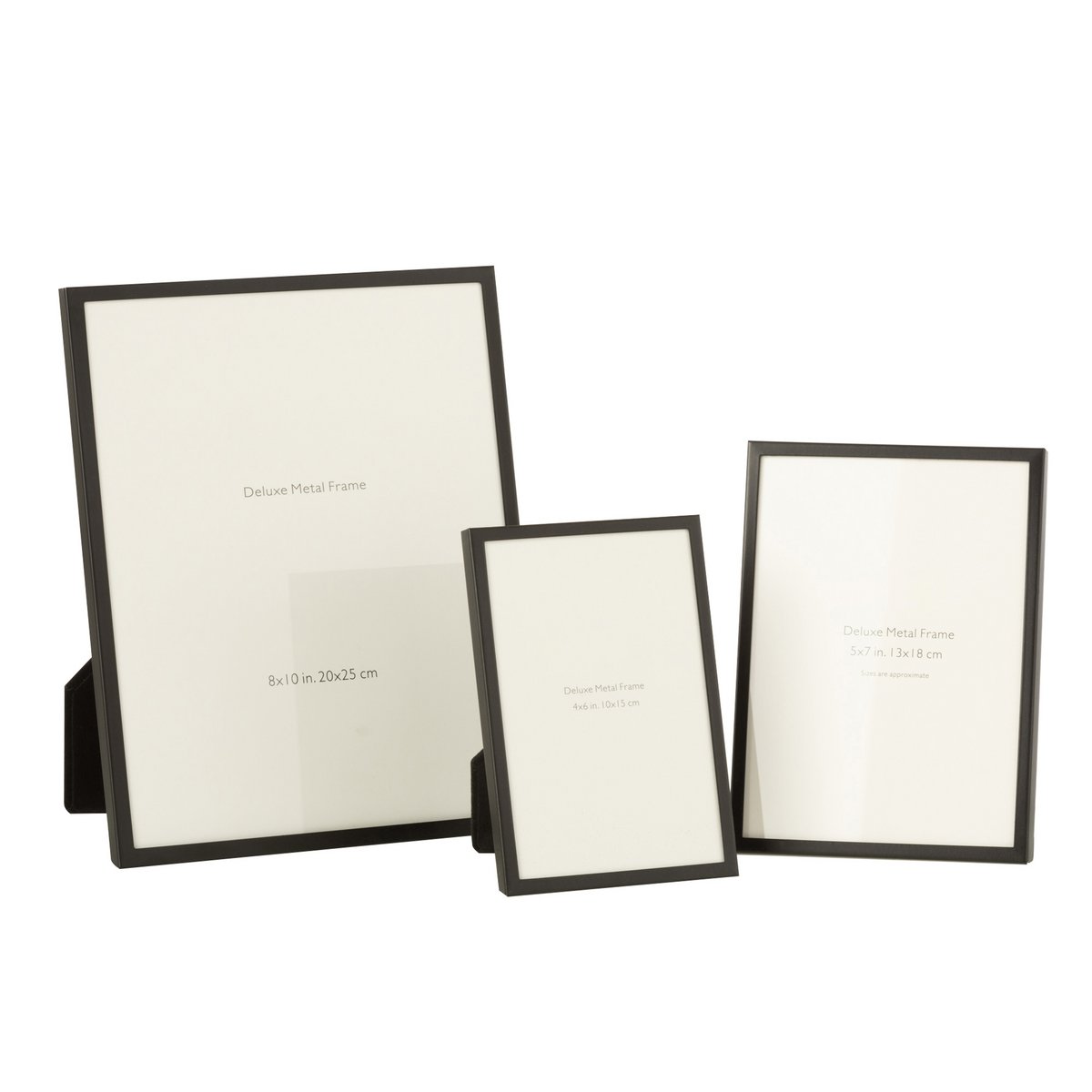 Cadre photo J-Line en métal noir 20x25, détail de la bordure fine