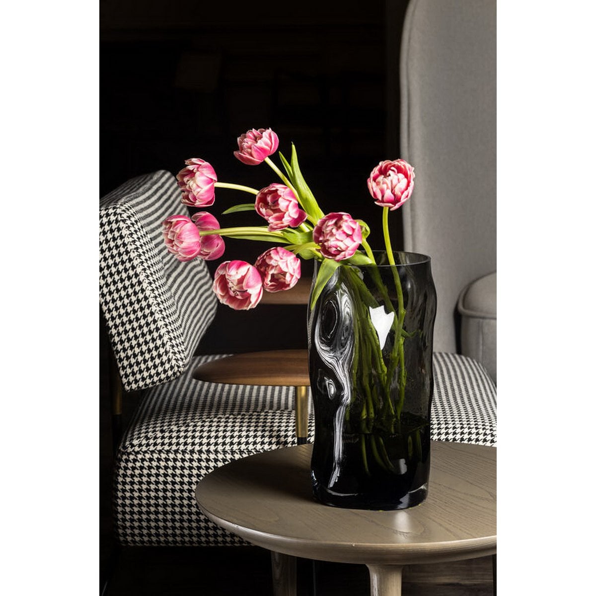 Vase ABU30GR en verre épais, ambiance chic et moderne