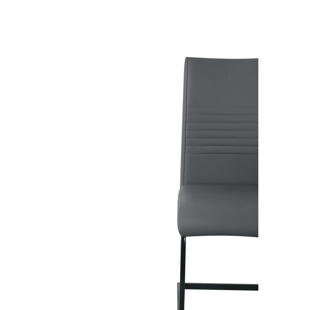 Chaises cantilever en simili cuir noir