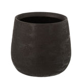 Pot de fleurs J-Line en céramique noire, vue de face