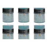 Bougie cylindrique J-Line bleu azur, vue de face avec détails de texture