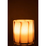 Détail du motif Strepen Safari sur la lampe en verre