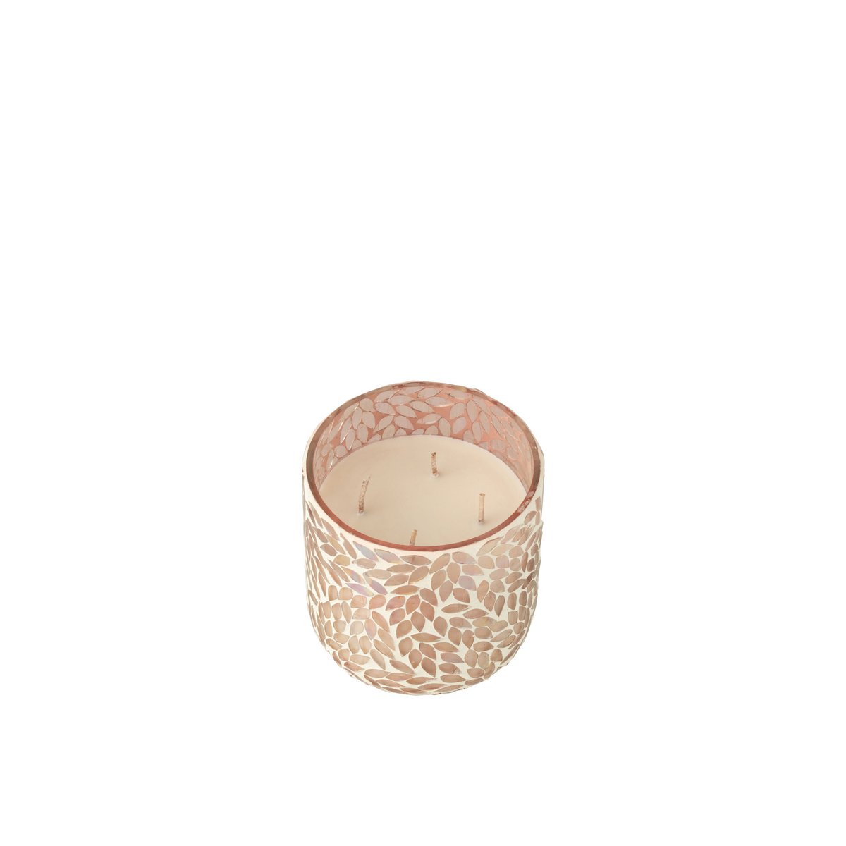 Bougie parfumée J-Line Tender Rose dans un élégant verre rose
