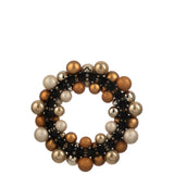 Couronne Boule de Noël J-Line en plastique marron vue de face