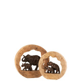 Détail de la figurine Éléphant + Enfant en bronze, vue latérale