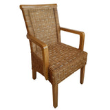 Chaises de salle à manger Ensemble avec des accoudoirs 2 pièces chaise de rotin Perth Capuccino Cockture Froms durable