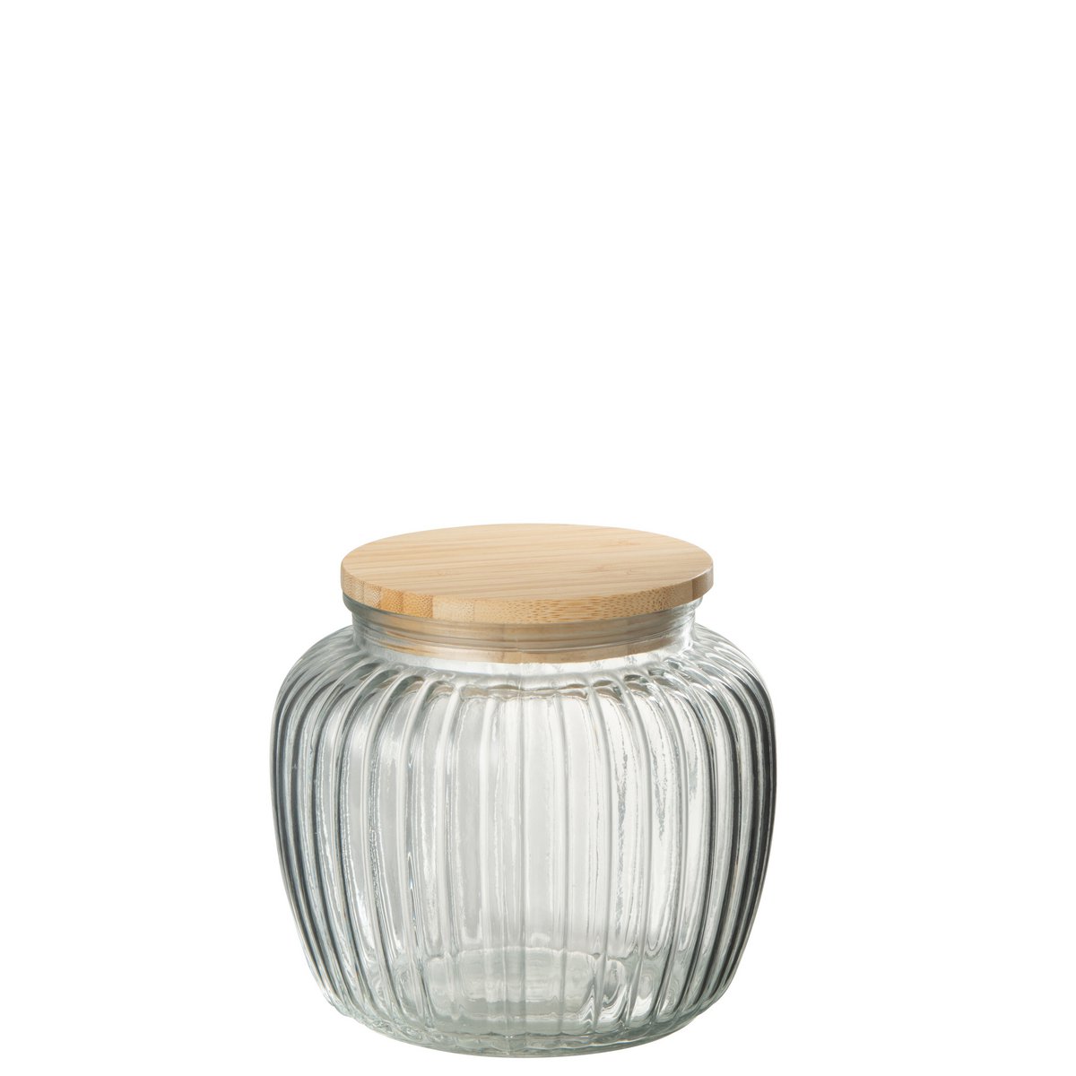 Vue latérale du pot en verre Louis J-Line, mettant en avant la transparence et la finition soignée.