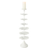 J-Line Bougeoir Arbre Métal Blanc Grand