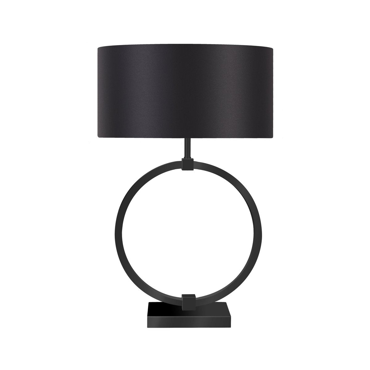 Lampe Annulaire Noir L - Design élégant avec abat-jour satiné noir