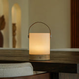 Lampe de table rechargeable en bois marron clair Avery
