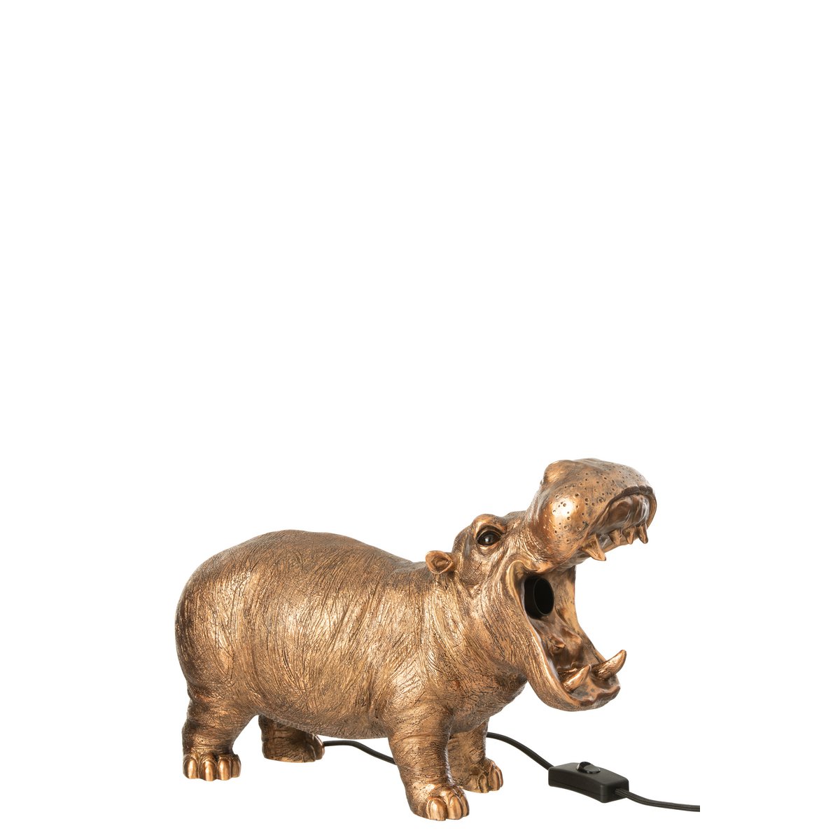 Lampe J-Line Hippo sur une table moderne, ambiance cosy