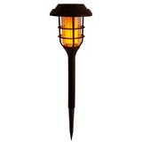 3 Set LED extérieur terre Spit de 34 cm de haut, brochette en plastique noir avec LED intégrée, lumière solaire pour l'extérieur