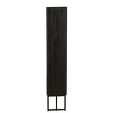 Détail des tiroirs de l'armoire J-Line en bois noir