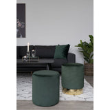 Vue latérale du Pouf Ejby montrant le velours et la structure