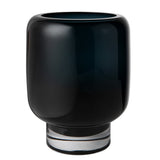 vase en verre moderne au design emblématique, bleu encre, ZADAR 25IB, verre de luxe 9 mm