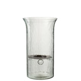 Bougeoir J-Line Assiette Blurred en verre transparent, vue de face