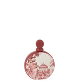 Bouteille d'eau J-Line Moriko en porcelaine rouge et blanc, vue de face.