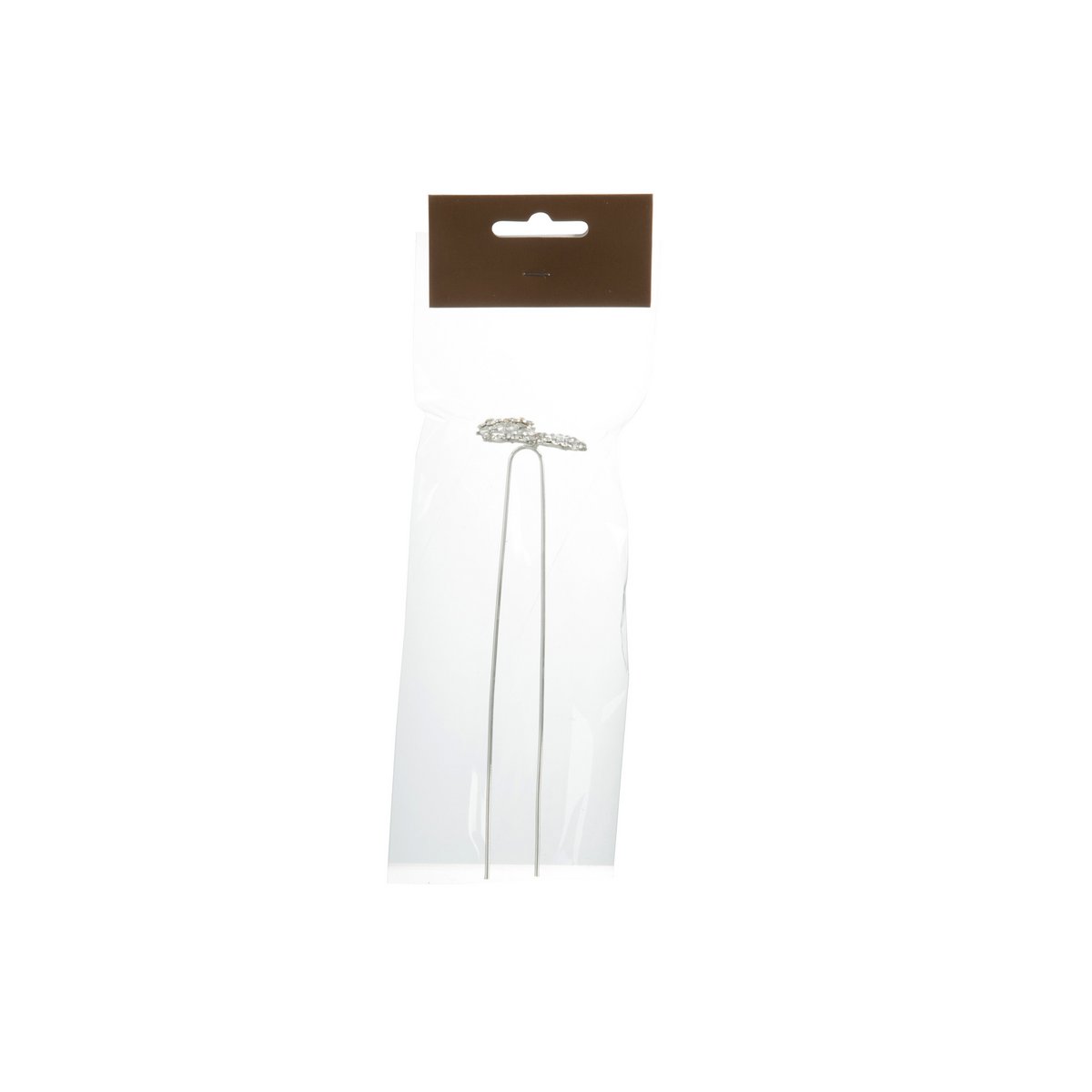 Pin's décoratif J-Line Coeurs Strassen en métal blanc, vue de face