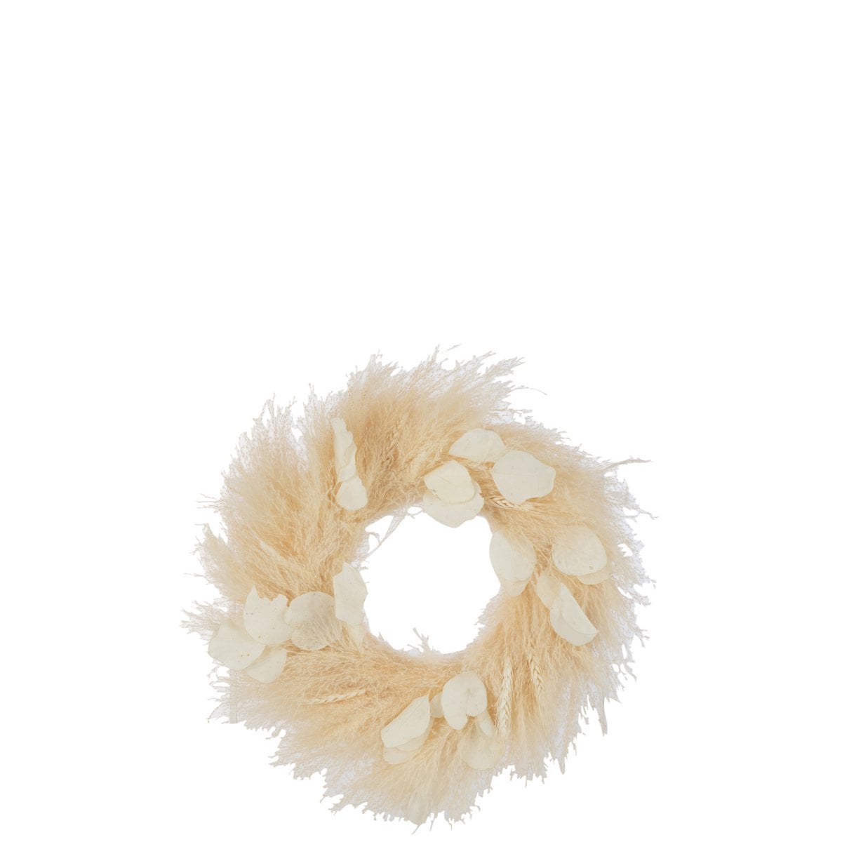 Couronne J-Line en rotin avec plantes et feuilles, diamètre 50 cm