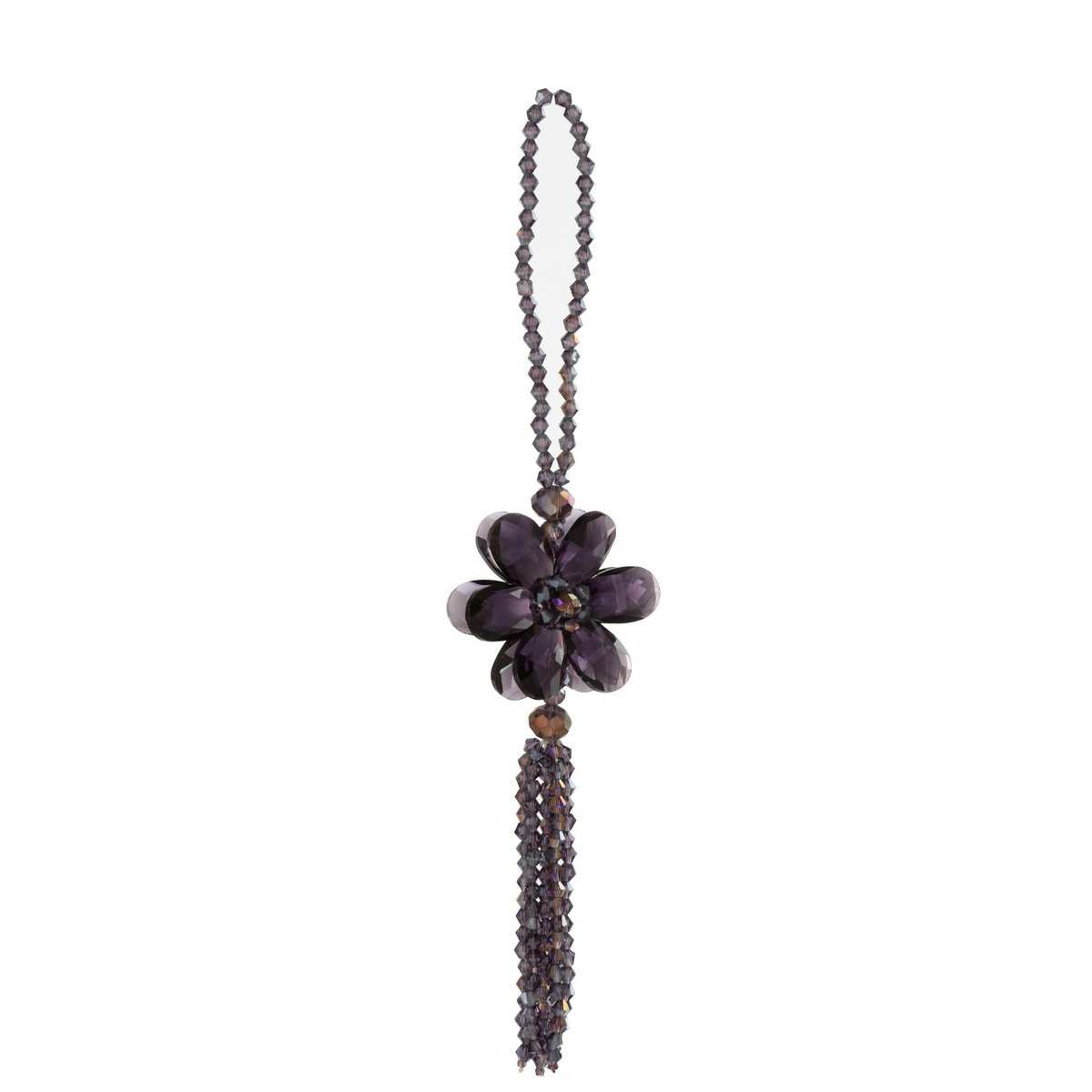 Suspension J-Line Pearl en plastique violet avec design contemporain et finition brillante.